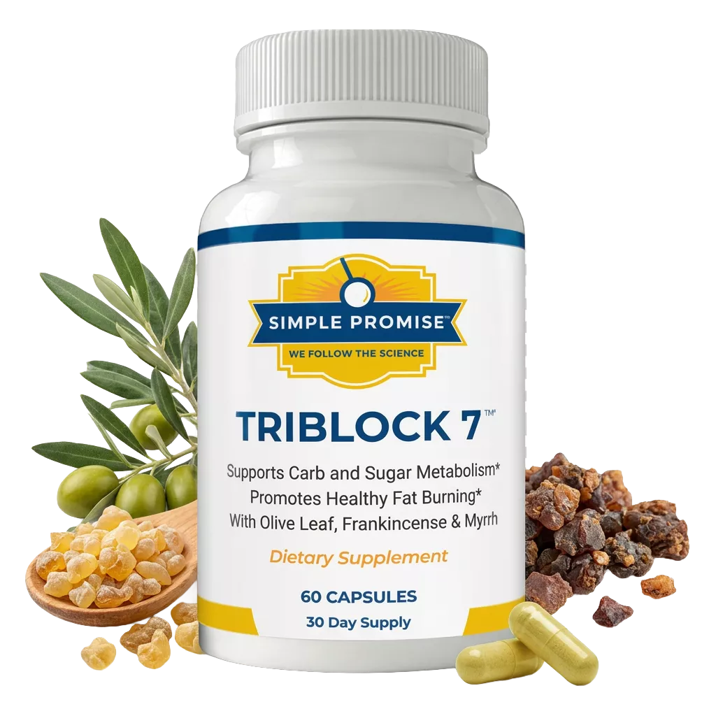 TriBlock7 supplement bottle featuring the seven-ingredient formula